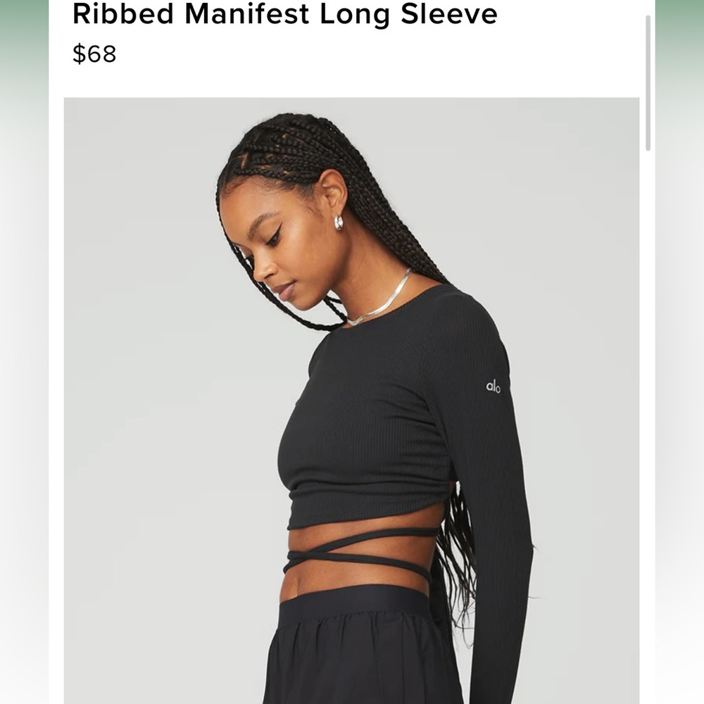 Alo Yoga Ribbed Long Sleeve with Ties